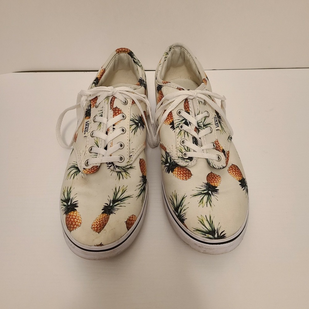 Vans Pineapple Print Atwood Low Skate Sneakers Lace Up Shoes Women's‎ Size 8.5